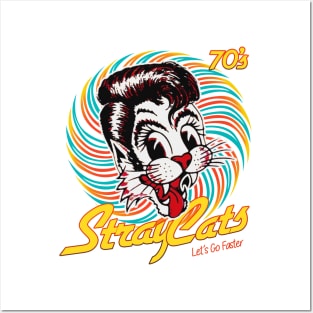 Newest Summer Stray Cats Rockabilly Cool Cat Tattoo Posters and Art